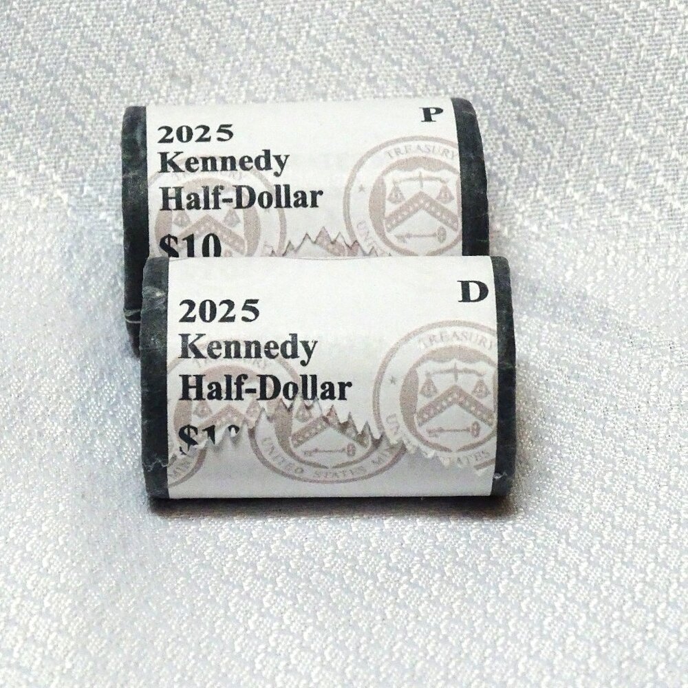 2025 P & D Kennedy Half Dollar BU 2 Roll Set 25KB